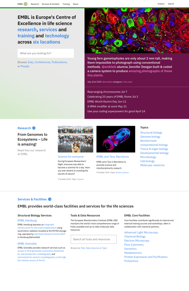 EMBL homepage