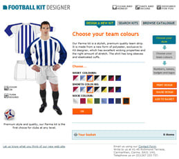 Rugby Kit Designer screen showing the Designer application