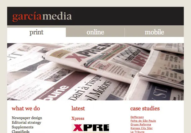 Redesigned Garcia Media website